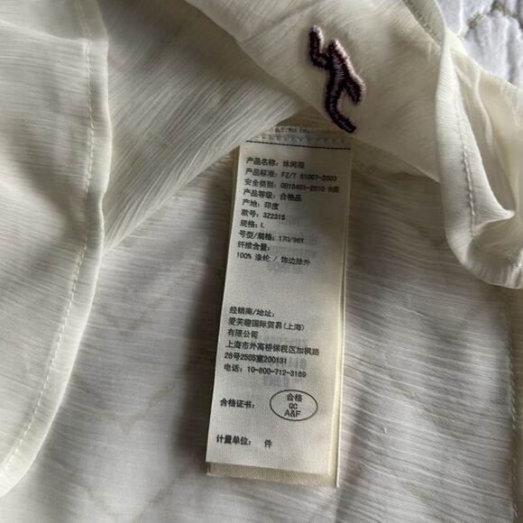 HOLLISTER NWT Women’s Betty’s Sheer Ivory embroidered Boho Blouse Size L - Picture 13 of 13